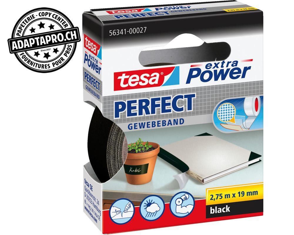Tesa - TESA-56341-00027 - Ruban toilé TESA extra Power Perfect - 19mm * 2.75m - Noir