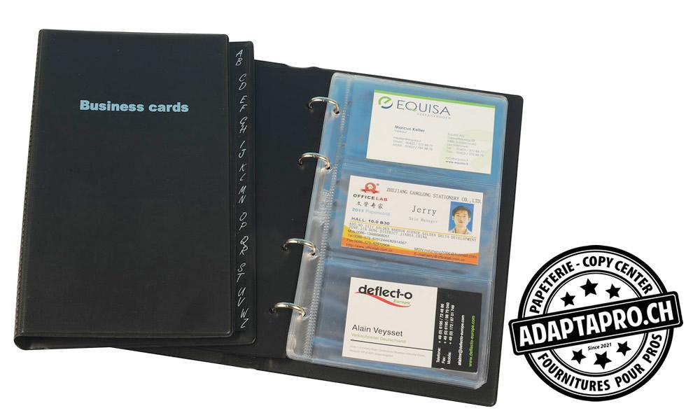 Dufco - DUF-5136.003 - Album à anneaux pour cartes de visite DUFCO - 12 poches / 72 cartes - noir