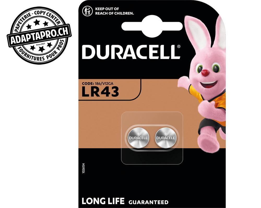 Duracell - DCL-LR43 - Piles boutons au lithium DURACELL - LR43 - 2 pces