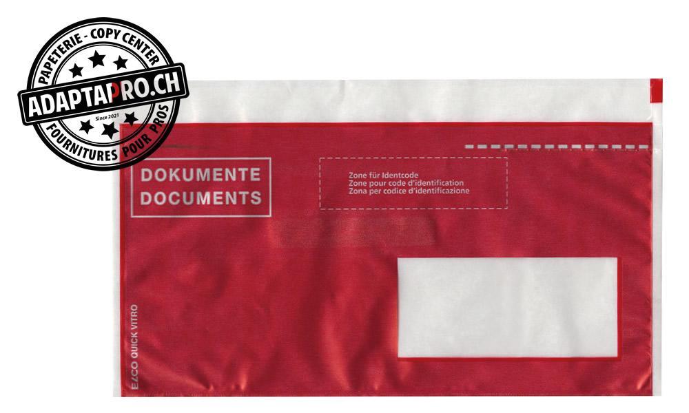Elco - ELC-29023.80 - Enveloppes-pochettes ELCO Quick Vitro Dokumente/Documents rouge