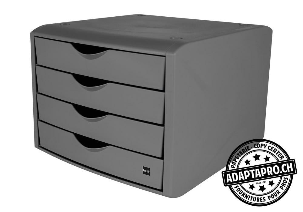 Helit - HLIT-H6429582 - Module à 4 tiroirs HELIT chameleon - gris clair