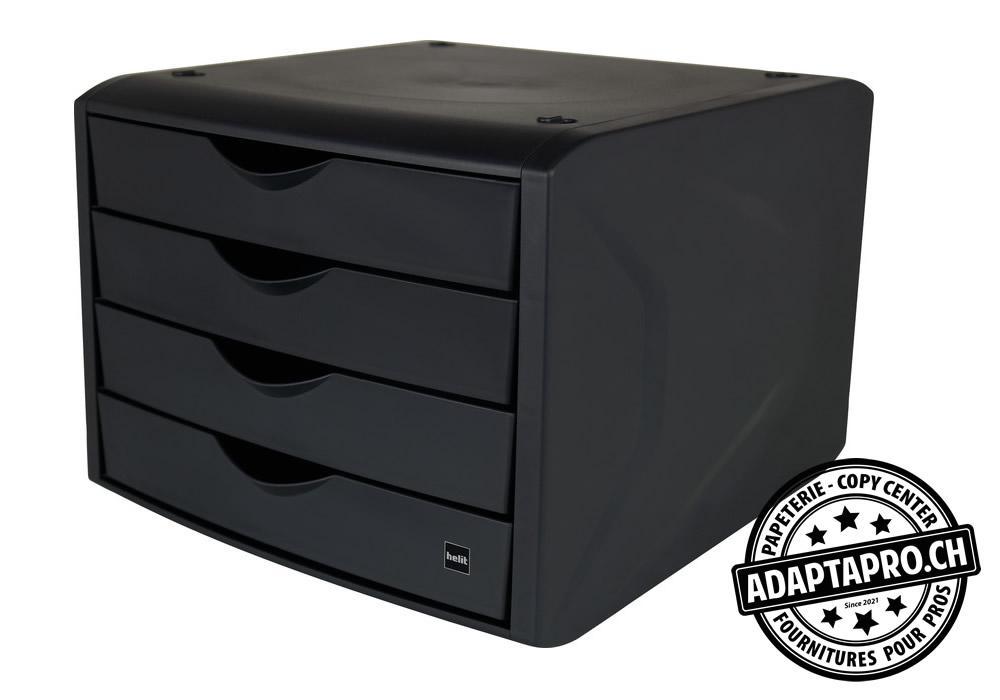 Helit - HLIT-H6429595 - Module à 4 tiroirs HELIT chameleon - noir