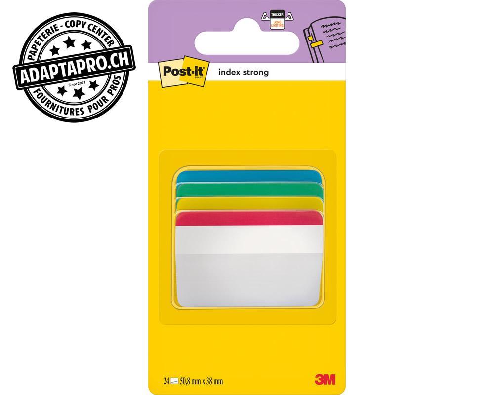 Post-it - POS-686A-1 - Post-it Index Strong Filing - cavaliers coudés - 4 couleurs * 6 pièces