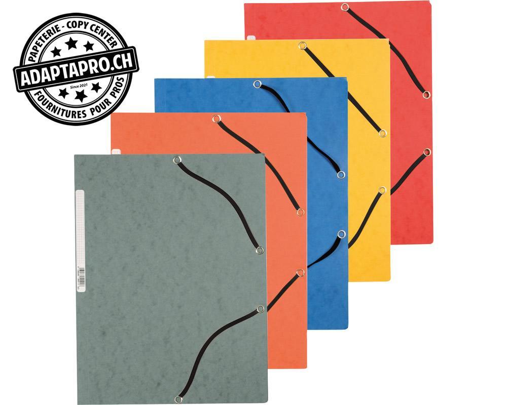 Q-Connect - KF02174 - Chemise à élastique Q-CONNECT en carton - couleurs assorties - A4 capacité 30mm