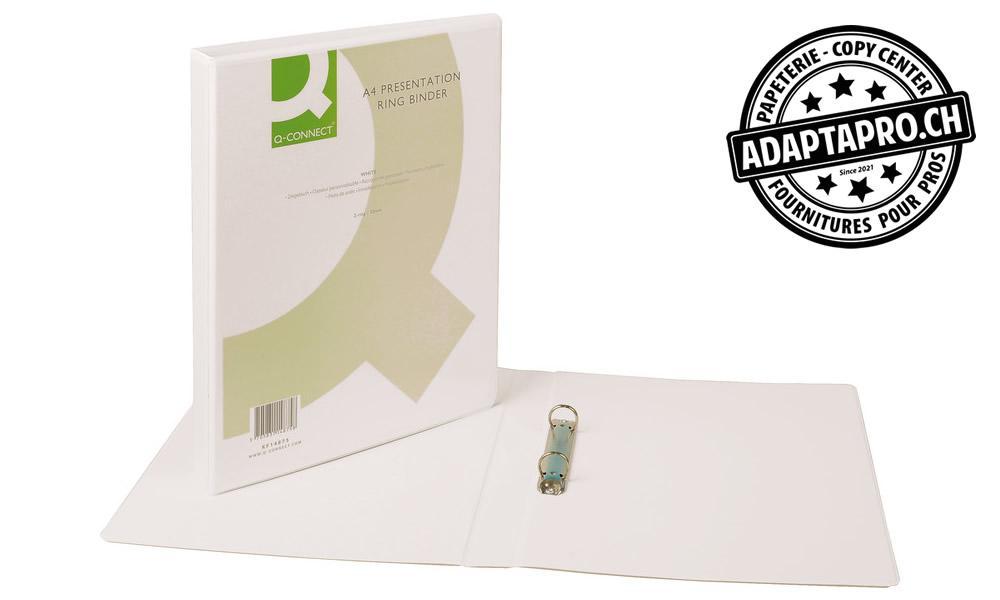 Q-Connect - KF14875 - Classeur à anneaux Q-CONNECT - A4 - anneaux dia 20mm - blanc