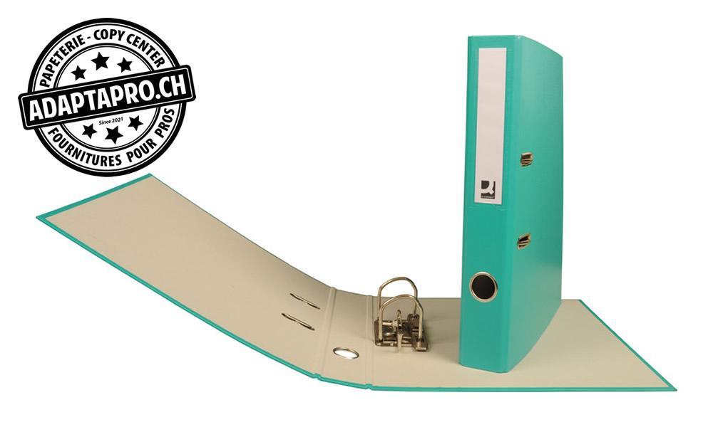 Q-Connect - KF97042 - Classeur Q-CONNECT - mécanisme à levier - A4 - dos 4cm - turquoise
