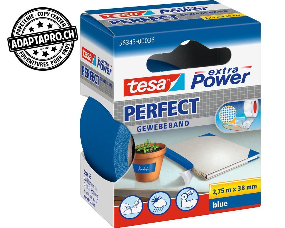 Tesa - TESA-56343-00036 - Ruban toilé TESA extra Power Perfect - 38mm * 2.75m - Bleu