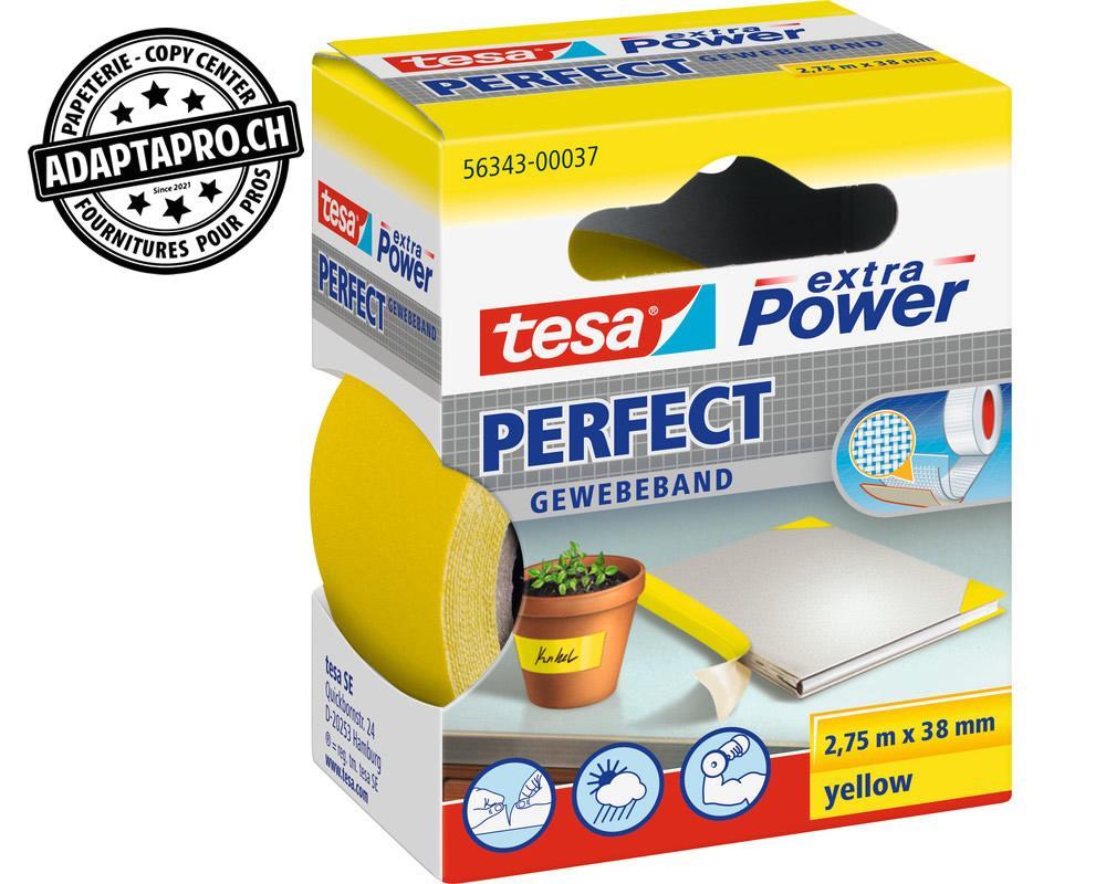 Tesa - TESA-56343-00037 - Ruban toilé TESA extra Power Perfect - 38mm * 2.75m - Jaune