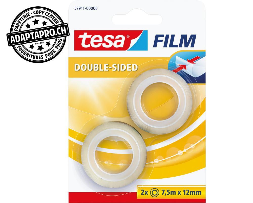 Tesa - TESA-57911-00000 - Ruban adhésif double face TESA Film - 12mm * 7.5m - 2 rouleaux