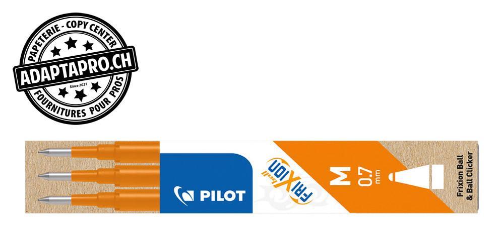 Pilot - PIL-BLS-FR7-O-S3 - Recharge pour stylo - PILOT FRIXION Ball/Clicker - 0.7 - 3 pces - orange
