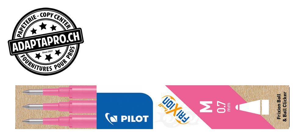 Pilot - PIL-BLS-FR7-P-S3 - Recharge pour stylo - PILOT FRIXION Ball/Clicker - 0.7 - 3 pces - pink