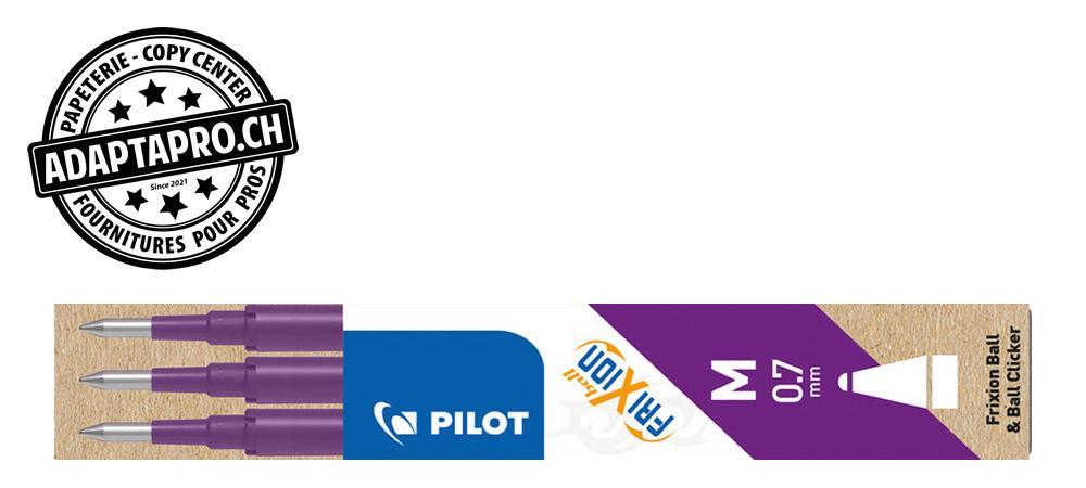 Pilot - PIL-BLS-FR7-V-S3 - Recharge pour stylo - PILOT FRIXION Ball/Clicker - 0.7 - 3 pces - violet