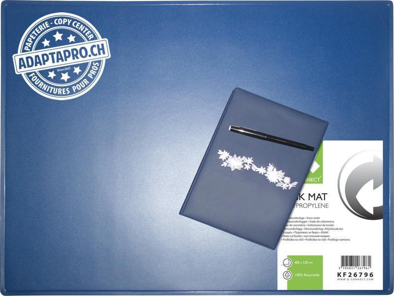 Q-Connect - KF26796 - Sous-main Q-CONNECT - antidérapant - 53x40cm - bleu