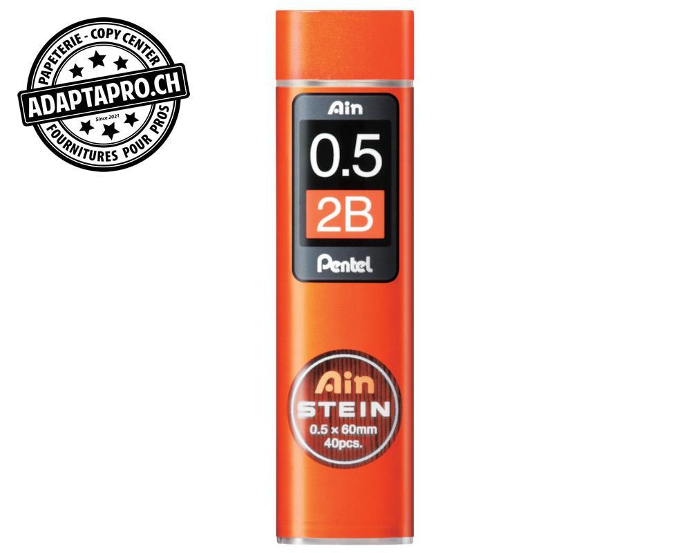 Pentel - PEN-C275-2BO - Mines graphite PENTEL AinStein - 0.5mm - 2B - 40 pces
