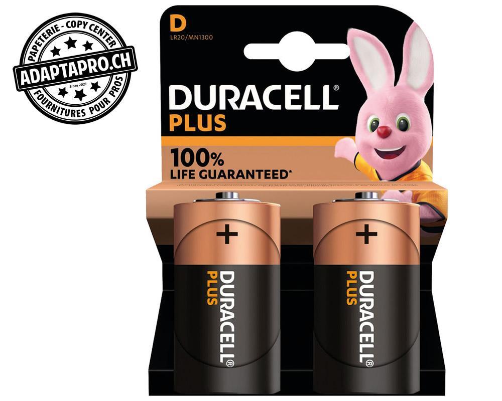 Duracell - DCL-4-141988 - Piles alcalines DURACELL Plus - LR20 Mono - 1.5V - 2 pièces
