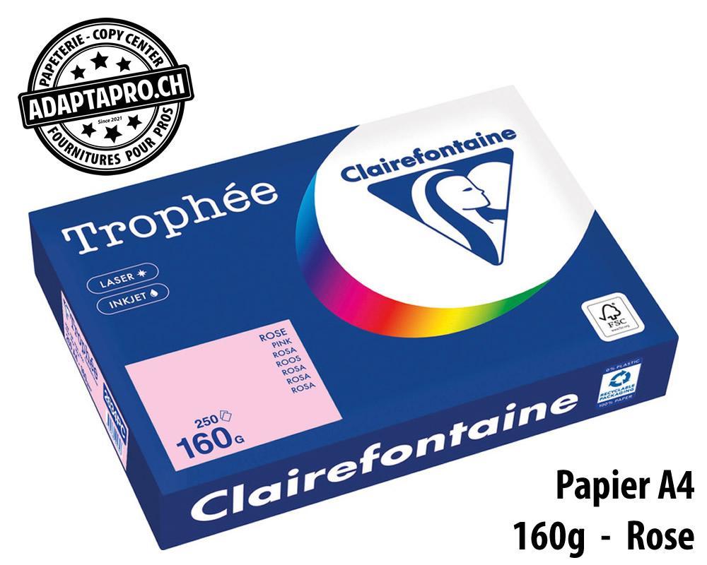 Clairefontaine - CLF-2634PC - Papier universel CLAIREFONTAINE Trophée couleur - A4 160g - 250 flles - rose