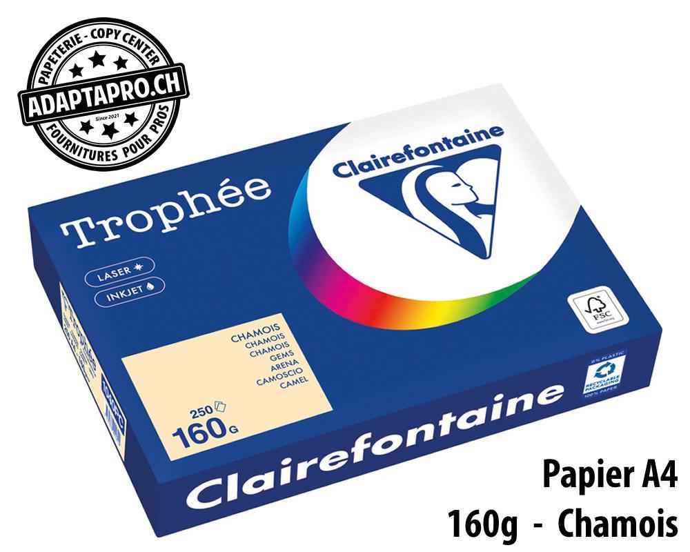 Clairefontaine - CLF-1040PC - Papier universel CLAIREFONTAINE Trophée couleur - A4 160g - 250 flles - chamois