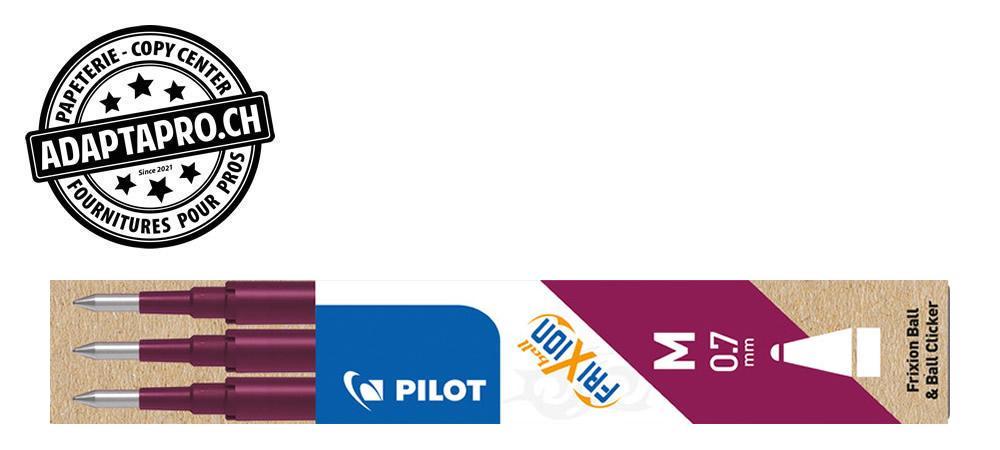 Pilot - PIL-BLS-FR7-WR - Recharge pour stylo - PILOT FRIXION Ball/Clicker - 0.7 - 3 pces - bordeaux