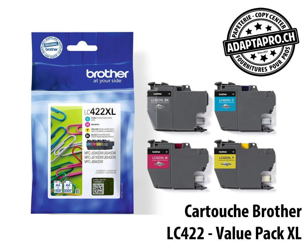 Brother - BRO-LC422XLVAL - Cartouches d'encre/têtes d'impression BROTHER - LC-422XL Pack - 4 couleurs XL