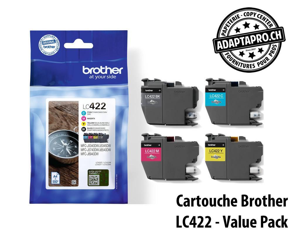 Brother - BRO-LC422VAL - Cartouches d'encre/têtes d'impression BROTHER - LC-422 Pack - 4 couleurs