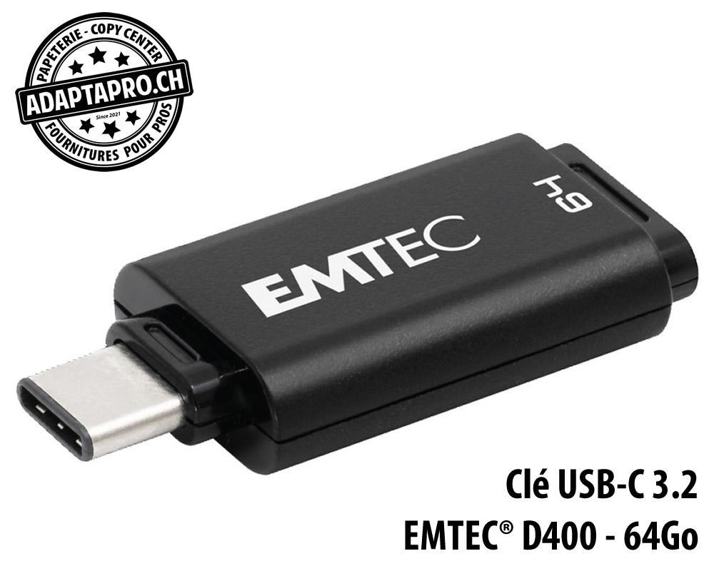 Emtec - EMT-ECMMD64GD403 - Clé USB-C 3.2 EMTEC® D400 - 64Go