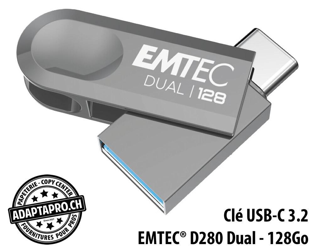 Emtec - EMT-ECMMD128GD283 - Clé USB-C 3.2 EMTEC® D280 Dual - 128Go