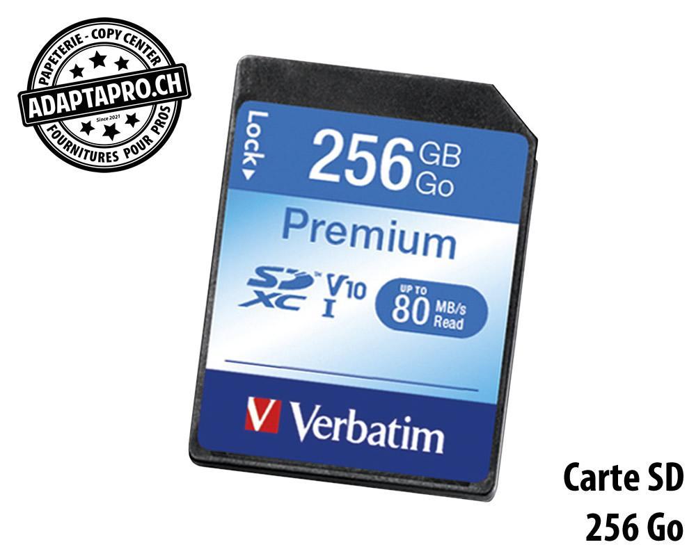 Verbatim - VBT-44026 - VERBATIM SDXC Card Class 10 Premium - 256Go