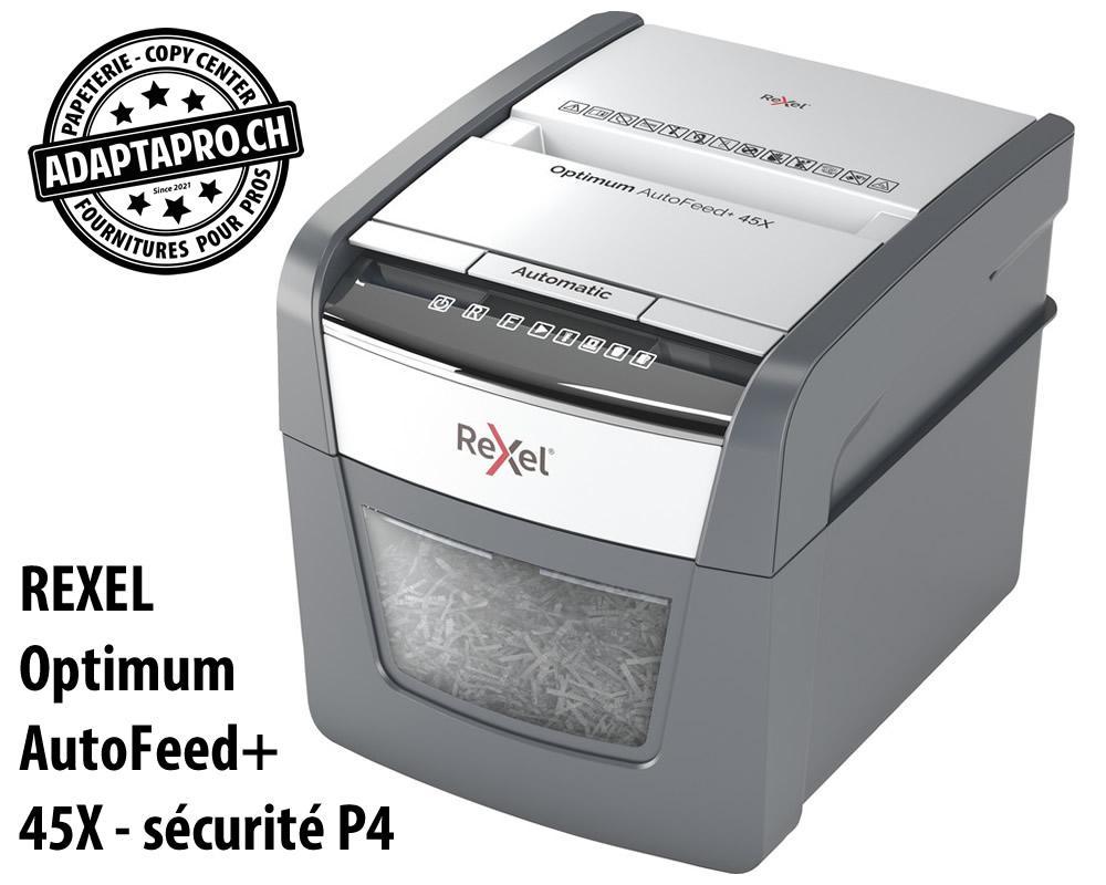 Rexel - REX-2020045XCH - Destructeur de documents REXEL® Optimum AutoFeed+ 45X - sécurité P4