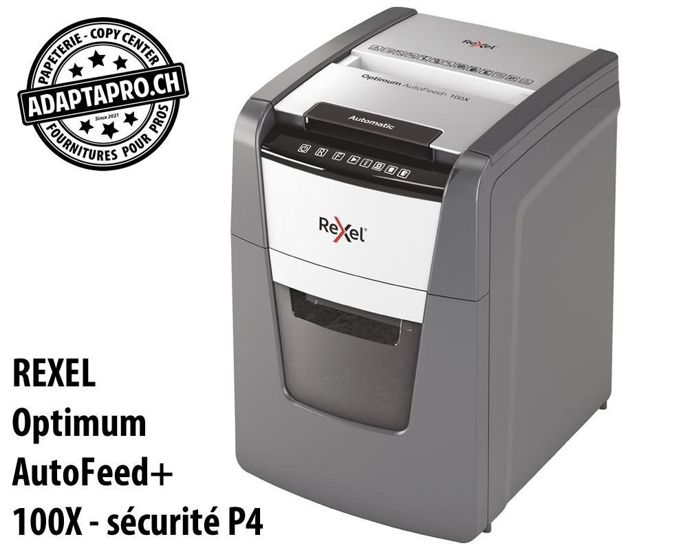 Rexel - REX-2020100XCH - Destructeur de documents REXEL® Optimum AutoFeed+ 100X - sécurité P4