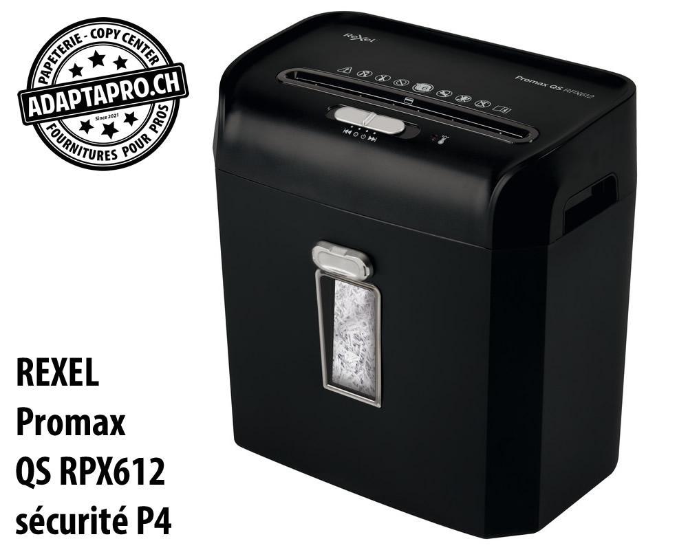 Rexel - REX-2104579CH - Destructeur de documents REXEL® Promax QS RPX612 - sécurité P4