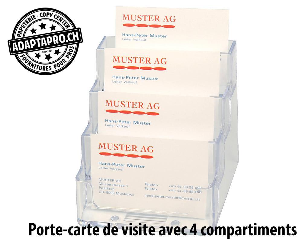 Bo Office - BOOF-TC4703 - Porte-carte de visite BoOffice avec 4 compartiments - transparent