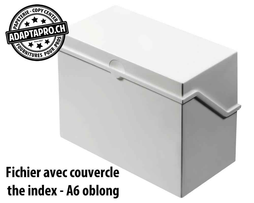 Helit - HLIT-H6214682 - Fichier avec couvercle HELIT the index - A6 oblong - gris clair