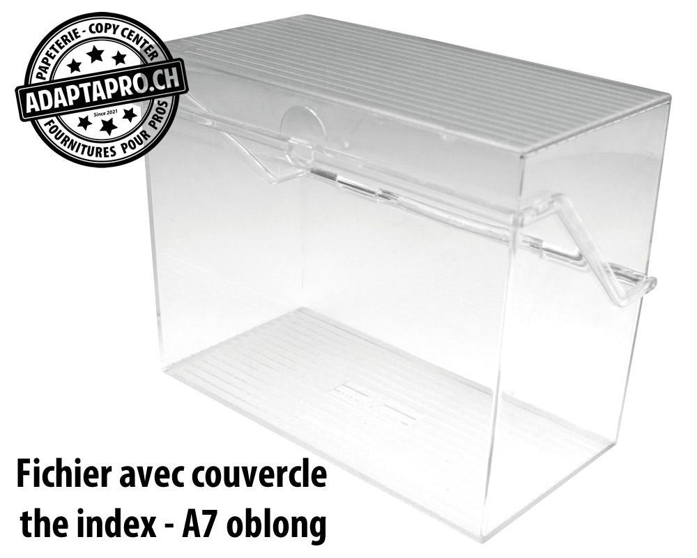 Helit - HLIT-H6214702 - Fichier avec couvercle HELIT the index - A7 oblong - transparent