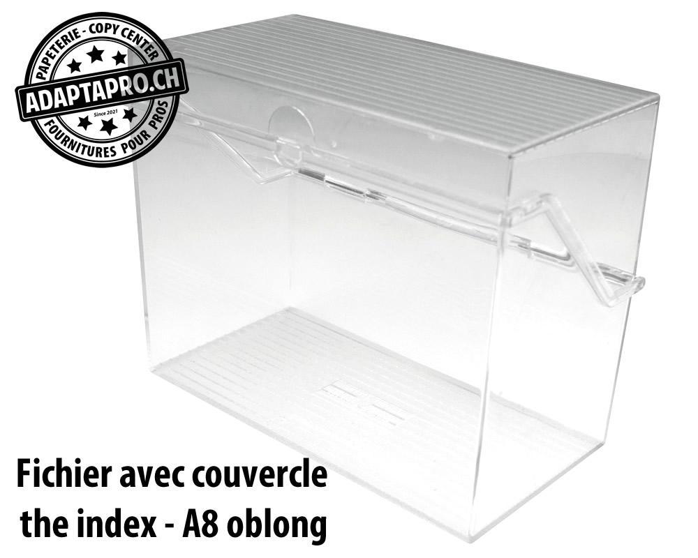 Helit - HLIT-H6214802 - Fichier avec couvercle HELIT the index - A8 oblong - transparent