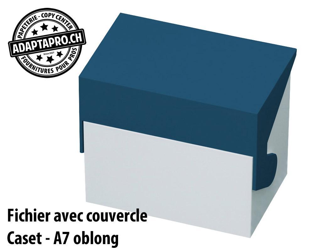 Styro - STY-30-7200.39 - Fichier avec couvercle STYRO Caset - A7 oblong - blanc/bleu