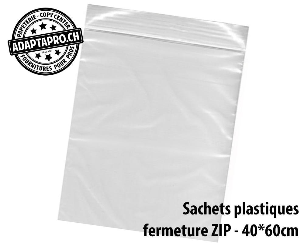 AdaptaPro - GripBag-4060 - Sachets plastiques - fermeture ZIP - 400*600mm (l*h) - 100 pces