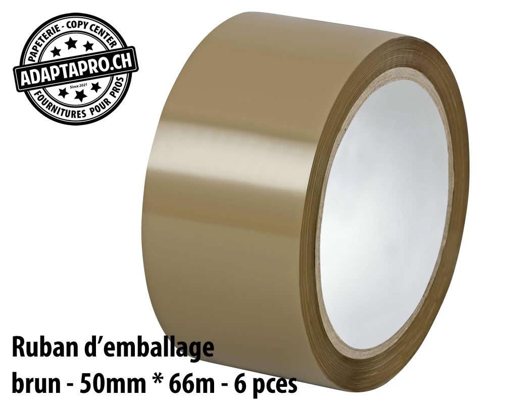 AdaptaPro - KBAND5066B - Ruban d'emballage AdaptaPro en PP - brun - 50mm * 66m - 6 pces