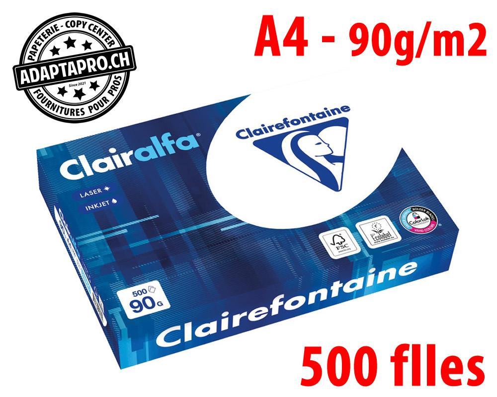 Clairefontaine - CLF-2896C - Papier premium CLAIREFONTAINE Clairalfa - FSC 90g - extra blanc - A4 - 500 feuilles