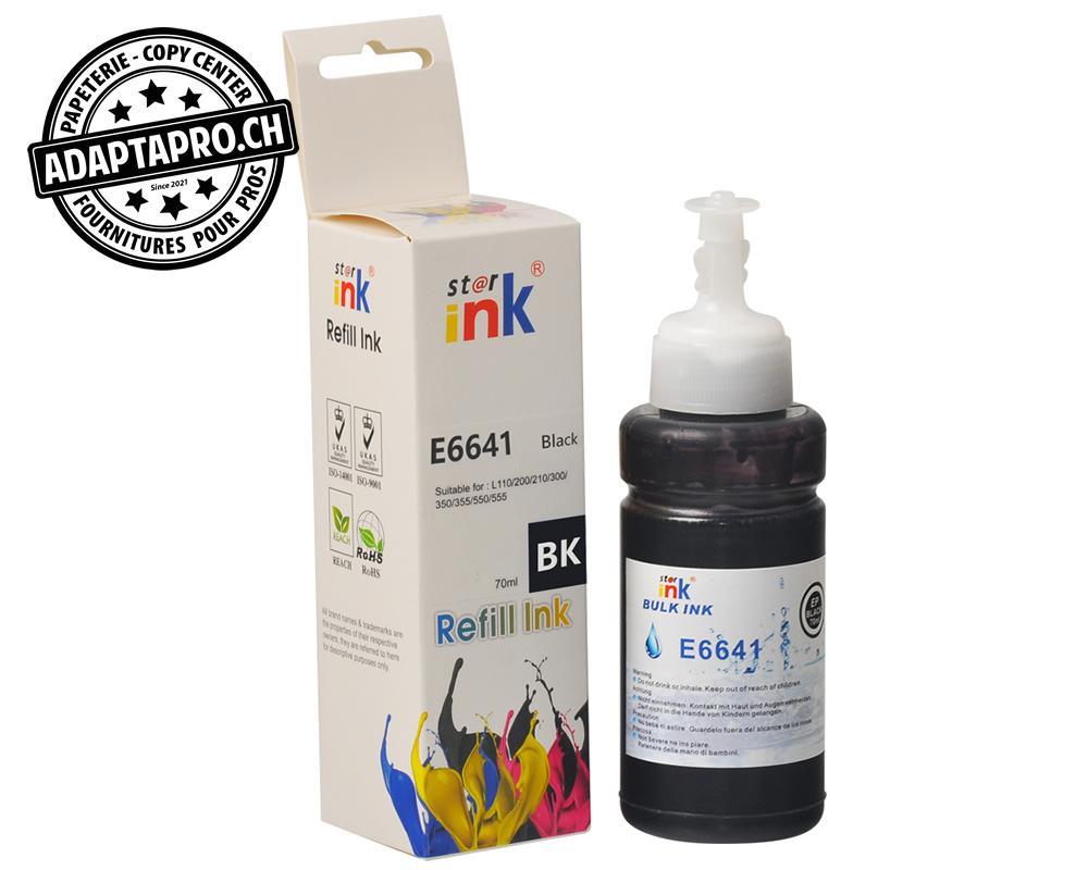 StarInk - SI-BTL-664BK - Bouteille d'encre Compatible Epson T6641 - 70ml - Noir