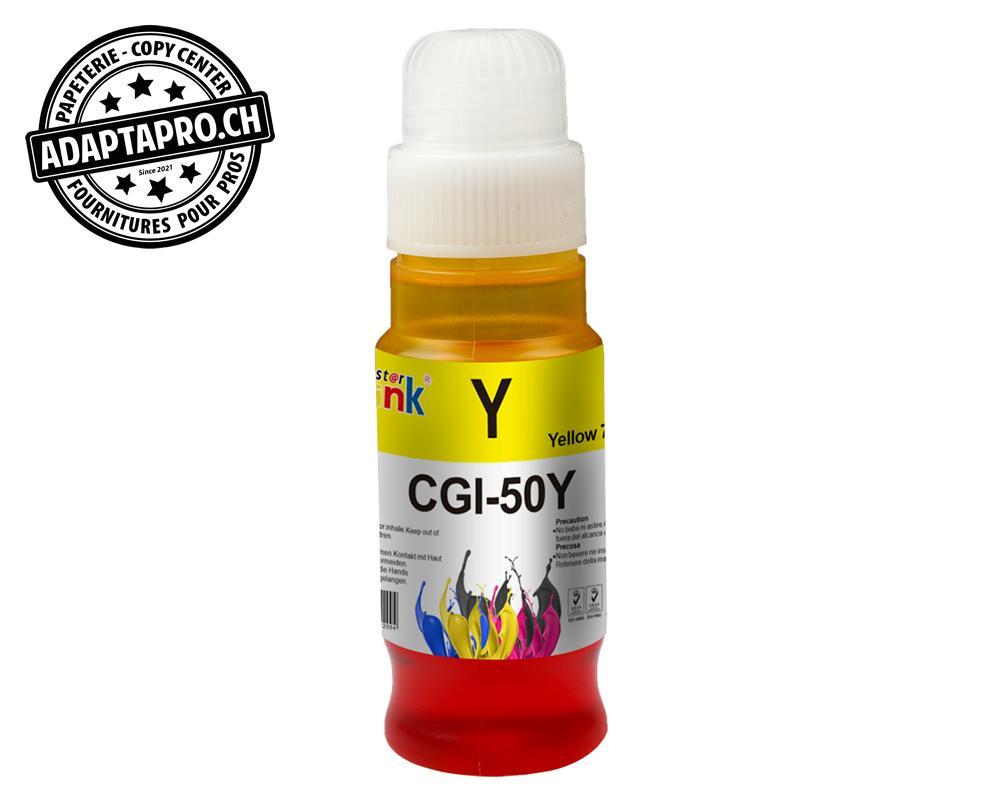 StarInk - SI-BTL-GI-50Y - Bouteille d'encre Compatible Canon GI-50 Y - 70ml - Jaune
