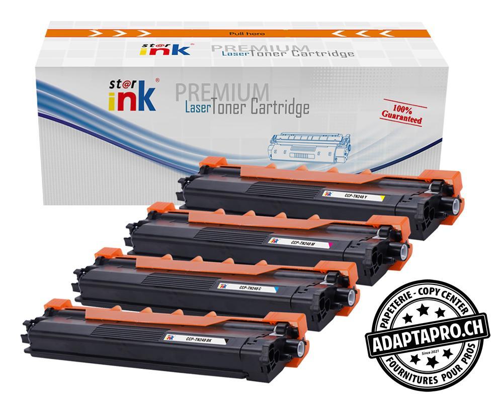StarInk - SI-TB248-Kit - Cartouche de toner compatible - Brother TN-248 Kit - Noir, Cyan, Jaune et Magenta (1'500 feuilles)