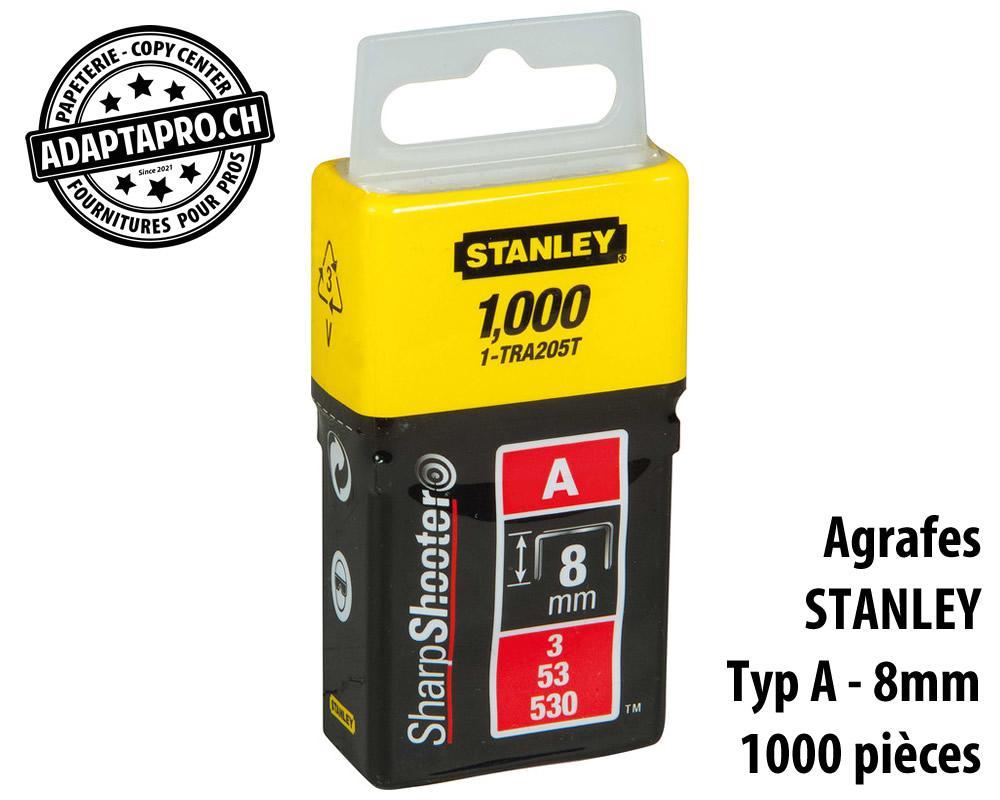 Stanley - STAN-1-TRA205T - Agrafes STANLEY - Typ A - 8mm - 1000 pièces