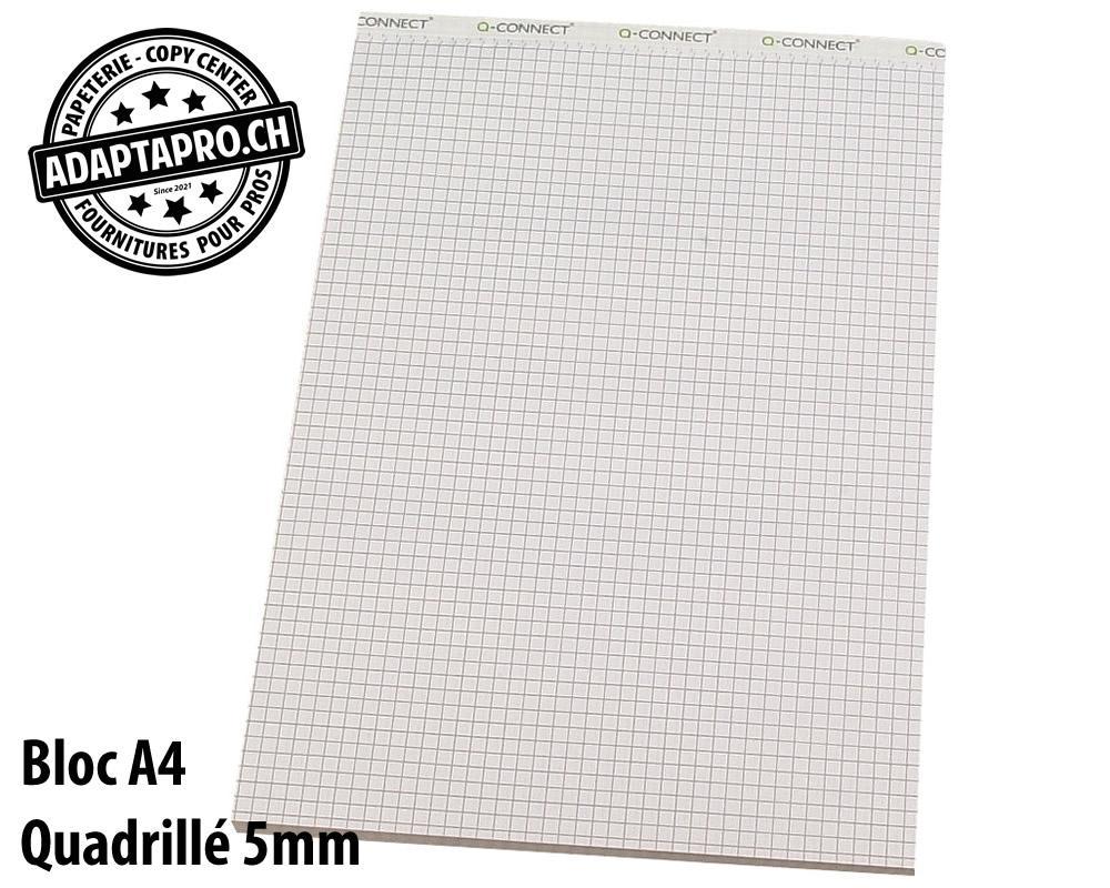 Q-Connect - KF18939 - Bloc-notes Q-CONNECT sans couverture - A4 - quadrillé 5mm - 100 feuilles