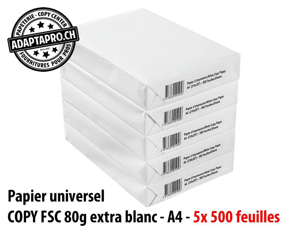 AdaptaPro - ADP-A4B80-5 - Papier universel COPY - FSC 80g - extra blanc - A4 - 5x 500 feuilles