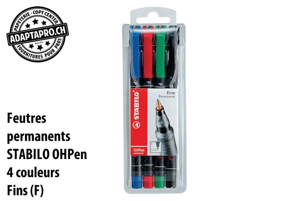 Stabilo - STA-842/4 - STABILO OHPen universel permanent - 4 couleurs - fin (F)