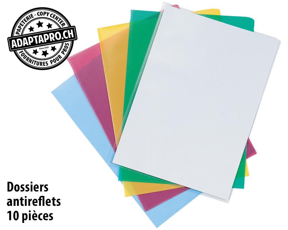 Q-Connect - KF01647 - Dossiers transparents Q-CONNECT grainés antireflets - couleurs assorties - 10 pces