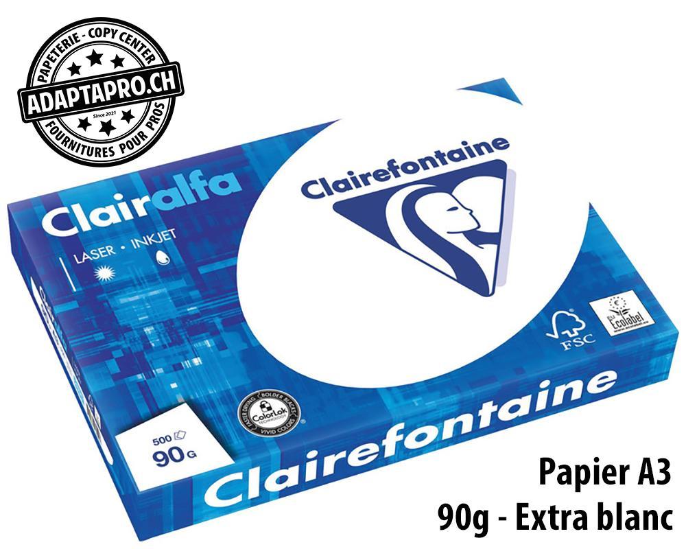 Clairefontaine - CLF-2895C - Papier premium CLAIREFONTAINE Clairalfa - FSC 90g - extra blanc - A3 - 500 feuilles