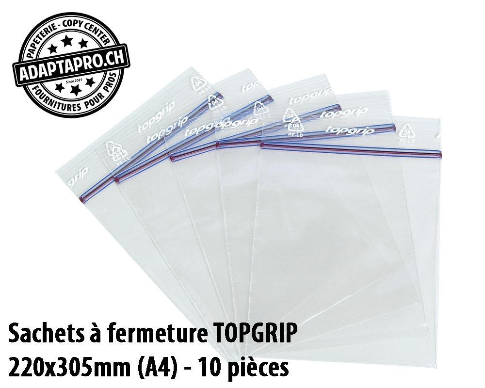 TopGrip - TGP-ANF030 - Sachets à fermeture rapide TOPGRIP - 220x305mm (A4) - 10 pièces