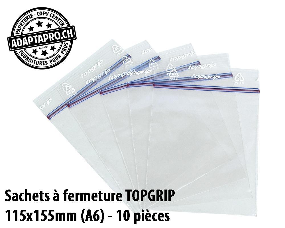 TopGrip - TGP-ANF026 - Sachets à fermeture rapide TOPGRIP - 115x155mm (A6) - 10 pièces
