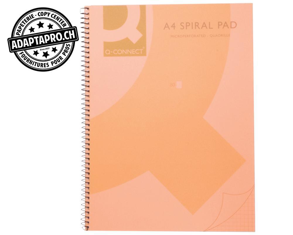 Q-Connect - KF10027 - Cahier à reliure spirale Q-CONNECT - A5 - quadrillé 5mm - orange